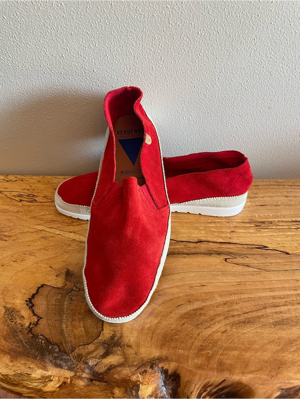 Red Suede Espadrille Slip-On by Verbena